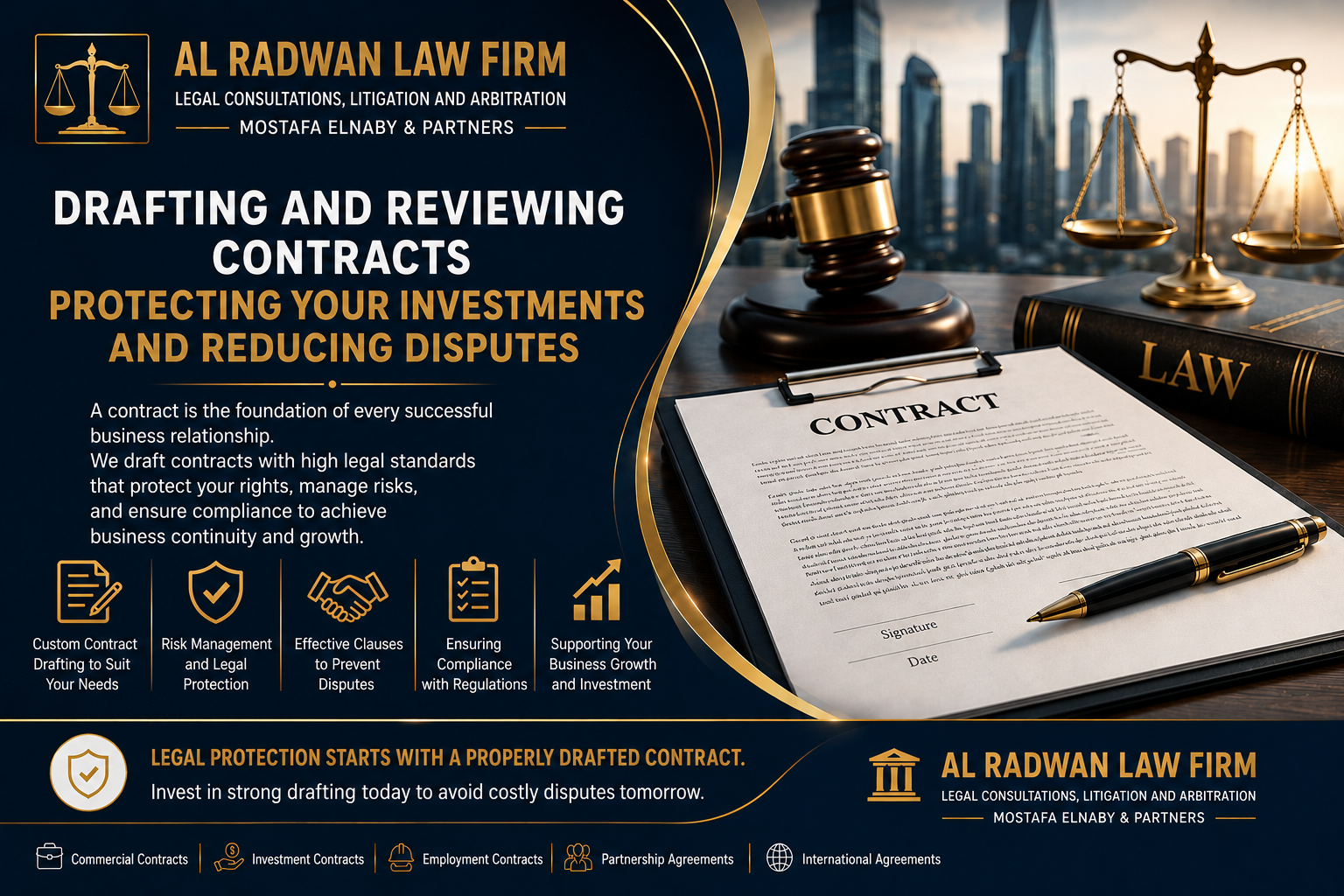  Al Radwan Legal Highlights the Importance of Professional Contract Drafting in Protecting Investments and Minimizing Disputes  